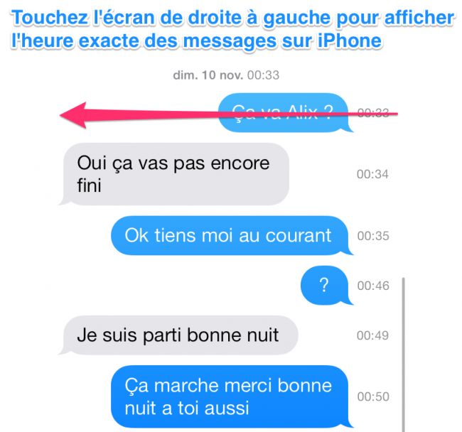 comment avoir l heure des sms sur iphone