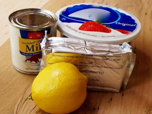 tous les ingr�dients pour faire un d�licieux cheesecake